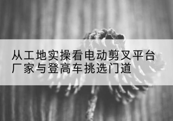 芦淞电动剪叉升降平台厂家-从工地实操看电动剪叉平台厂家与登高车挑选门道